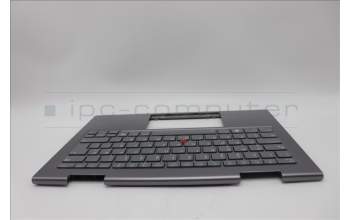 Lenovo 5M11P35102 C-Cover with keyboard, Turkish, Luna Grey, Fingerprint, WWAN, UK