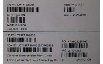 Lenovo 5M11P68291 C-Cover with keyboard, Brazil Portuguese, Black, Backlight, UK