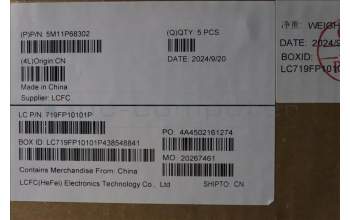 Lenovo 5M11P68302 C-Cover with keyboard, Danish, Black, Backlight, UK