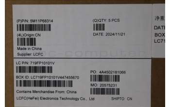 Lenovo 5M11P68314 C-Cover with keyboard, French, Black, Backlight, US