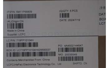 Lenovo 5M11P68809 C-Cover with keyboard, Portuguese, Black, Backlight, WWAN, SIM, UK