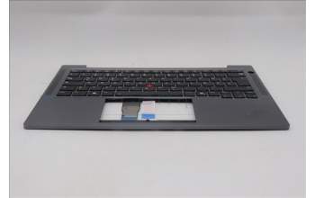 Lenovo 5M11P69278 C-Cover with keyboard, German, Black, Backlight, UK