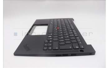 Lenovo 5M11Q25755 C-Cover with keyboard, Belgian, Black, WWAN, UK