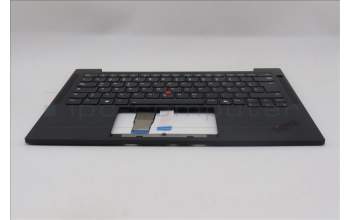 Lenovo 5M11Q54576 C-Cover with keyboard, German, Black, Backlight, UK