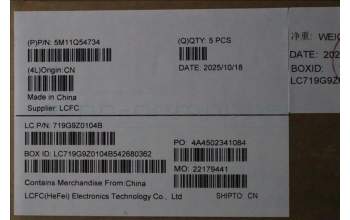 Lenovo 5M11Q54734 C-Cover with keyboard, Turkish, Black, Backlight, UK