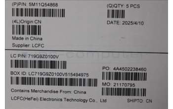 Lenovo 5M11Q54868 C-Cover with keyboard, French, Black, Backlight, US