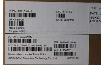 Lenovo 5M11Q54918 C-Cover with keyboard, Icelandic, Black, Backlight, UK