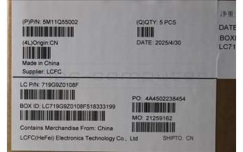 Lenovo 5M11Q55002 C-Cover with keyboard, Spanish, Black, Backlight, UK