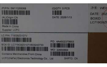 Lenovo 5M11Q55068 C-Cover with keyboard, Ukraine, Black, Backlight, US