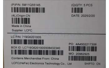 Lenovo 5M11Q55145 C-Cover with keyboard, Hebrew, FingerPrint Reader, US