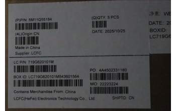 Lenovo 5M11Q55184 C-Cover with keyboard, US English Euro, FingerPrint Reader