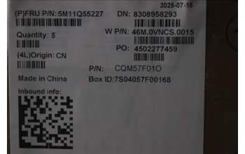 Lenovo 5M11Q55227 C-Cover with keyboard, French, Luna Grey, Non-Backlight, No World Face Camera, US