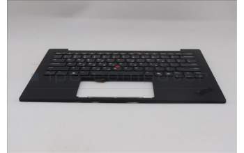 Lenovo 5M11Q56015 C-Cover with keyboard, Greek, Deep Black, FingerPrint Reader, WWAN, US