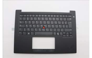 Lenovo 5M11Q60573 C-Cover with keyboard, Belgian, Black, Backlight, UK