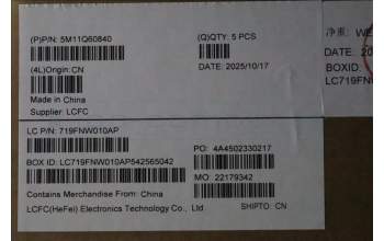 Lenovo 5M11Q60840 MECH_ASM BL KB BK SC NOR LTN