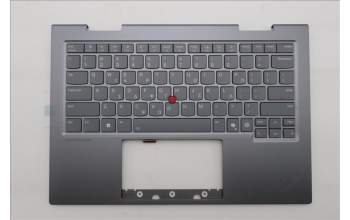 Lenovo 5M11R38869 C-Cover with keyboard, Greek, Luna Grey, FingerPrint Reader, WLAN, US