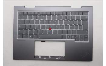 Lenovo 5M11R38920 C-Cover with keyboard, Belgian, Luna Grey, FingerPrint Reader, WLAN, UK