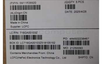 Lenovo 5M11R38920 C-Cover with keyboard, Belgian, Luna Grey, FingerPrint Reader, WLAN, UK