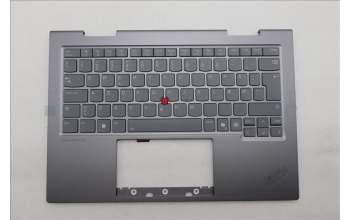 Lenovo 5M11R38930 C-Cover with keyboard, Danish, Luna Grey, FingerPrint Reader, WLAN, UK