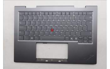 Lenovo 5M11R39512 C-Cover with keyboard, Icelandic, Luna Grey, FingerPrint Reader, WWAN, UK