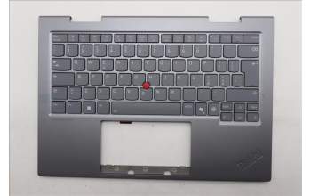 Lenovo 5M11R39514 C-Cover with keyboard, Italian, Luna Grey, FingerPrint Reader, WWAN, UK