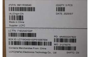 Lenovo 5M11R39540 C-Cover with keyboard, Switzerland, Luna Grey, FingerPrint Reader, WWAN, UK