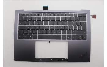 Lenovo 5M11R87943 C-Cover with keyboard, Italian, Black/Grey, FingerPrint Reader, WLAN, UK