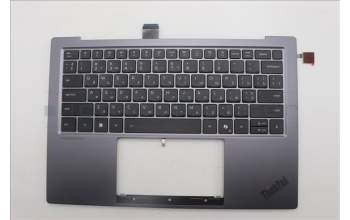 Lenovo 5M11R87961 C-Cover with keyboard, Ukraine, Black/Grey, FingerPrint Reader, WLAN, US