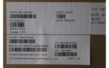 Lenovo 5M11R87967 C-Cover with keyboard, Czech Slovakian, Black/Grey, FingerPrint Reader, WLAN, UK