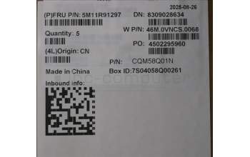 Lenovo 5M11R91297 C-Cover with keyboard, French, Luna Grey, Backlight, No World Face Camera, US