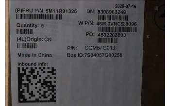 Lenovo 5M11R91325 C-Cover with keyboard, Spanish, Luna Grey, Backlight, No World Face Camera, UK