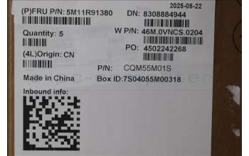 Lenovo 5M11R91380 C-Cover with keyboard, Switzerland, Luna Grey, Backlight, World Face Camera, UK