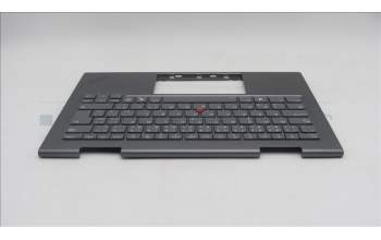 Lenovo 5M11R91413 C-Cover with keyboard, Czech Slovakian, Grey, Backlight, FingerPrint Reader, UK