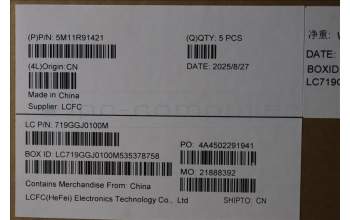 Lenovo 5M11R91421 C-Cover with keyboard, US English Euro, Grey, Backlight, FingerPrint Reader, US