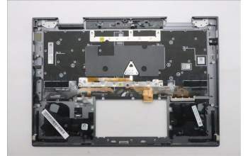 Lenovo 5M11R91447 C-Cover with keyboard, Norwegian, Grey, Backlight, FingerPrint Reader