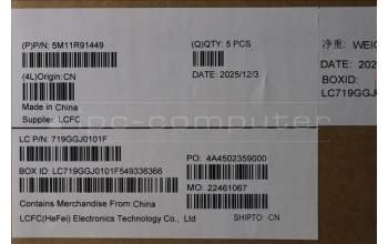 Lenovo 5M11R91449 C-Cover with keyboard, Nordic, Grey, Backlight, FingerPrint Reader, UK