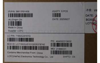 Lenovo 5M11R91458 C-Cover with keyboard, Spanish, Grey, Backlight, FingerPrint Reader, UK