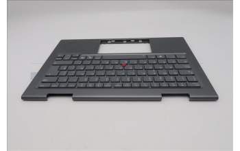 Lenovo 5M11R91458 C-Cover with keyboard, Spanish, Grey, Backlight, FingerPrint Reader, UK