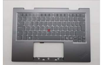 Lenovo 5M11R91459 C-Cover with keyboard, Swedish/Finnish, Grey, Backlight, FingerPrint Reader, UK