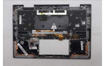 Lenovo 5M11R91479 C-Cover with keyboard, Belgian, Grey, Backlight, FingerPrint Reader, WWAN, UK