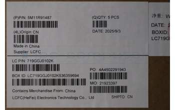 Lenovo 5M11R91487 C-Cover with keyboard, Czech Slovakian, Grey, Backlight, FingerPrint Reader, WWAN, UK