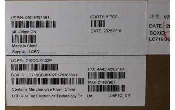 Lenovo 5M11R91491 C-Cover with keyboard, English, Grey, Backlight, FingerPrint Reader, WWAN, US