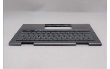 Lenovo 5M11R91496 C-Cover with keyboard, US English Euro, Grey, Backlight, FingerPrint Reader, WWAN, US