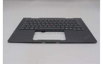 Lenovo 5M11R91497 C-Cover with keyboard, French, Grey, Backlight, FingerPrint Reader, WWAN, US