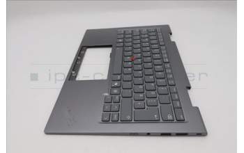 Lenovo 5M11R91501 C-Cover with keyboard, German, Grey, Backlight, FingerPrint Reader, WWAN, UK