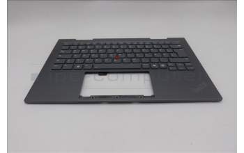 Lenovo 5M11R91502 C-Cover with keyboard, German, Grey, Backlight, FingerPrint Reader, WWAN, UK