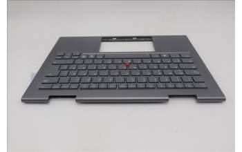 Lenovo 5M11R91502 C-Cover with keyboard, German, Grey, Backlight, FingerPrint Reader, WWAN, UK