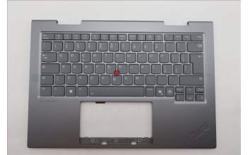 Lenovo 5M11R91511 C-Cover with keyboard, Italian, Grey, Backlight, FingerPrint Reader, WWAN, UK