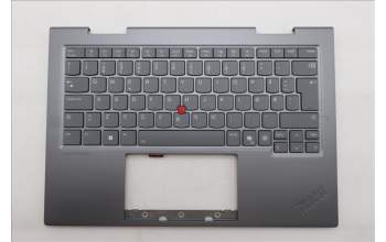 Lenovo 5M11R91521 C-Cover with keyboard, Norwegian, Grey, Backlight, FingerPrint Reader, WWAN, UK