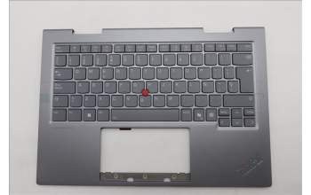 Lenovo 5M11R91532 C-Cover with keyboard, Spanish, Grey, Backlight, FingerPrint Reader, WWAN, UK